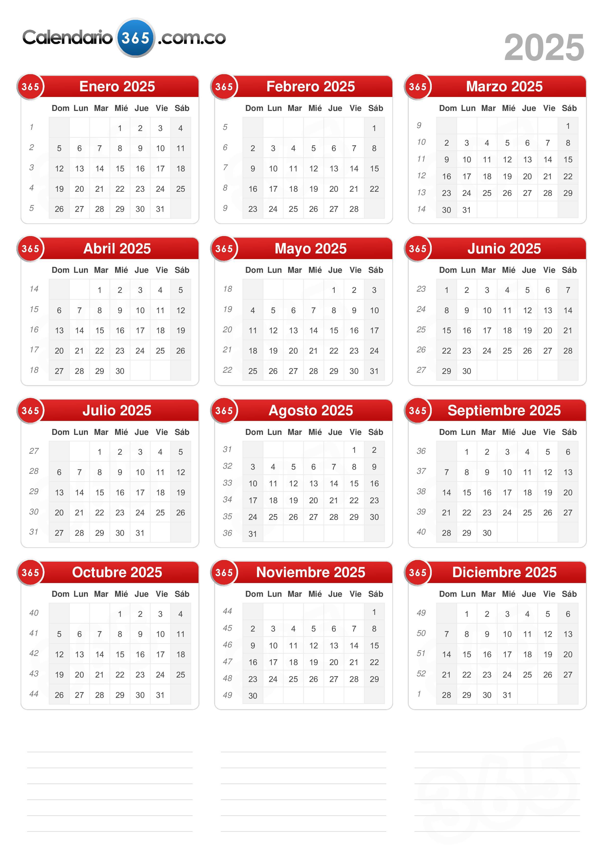 Calendario 2025